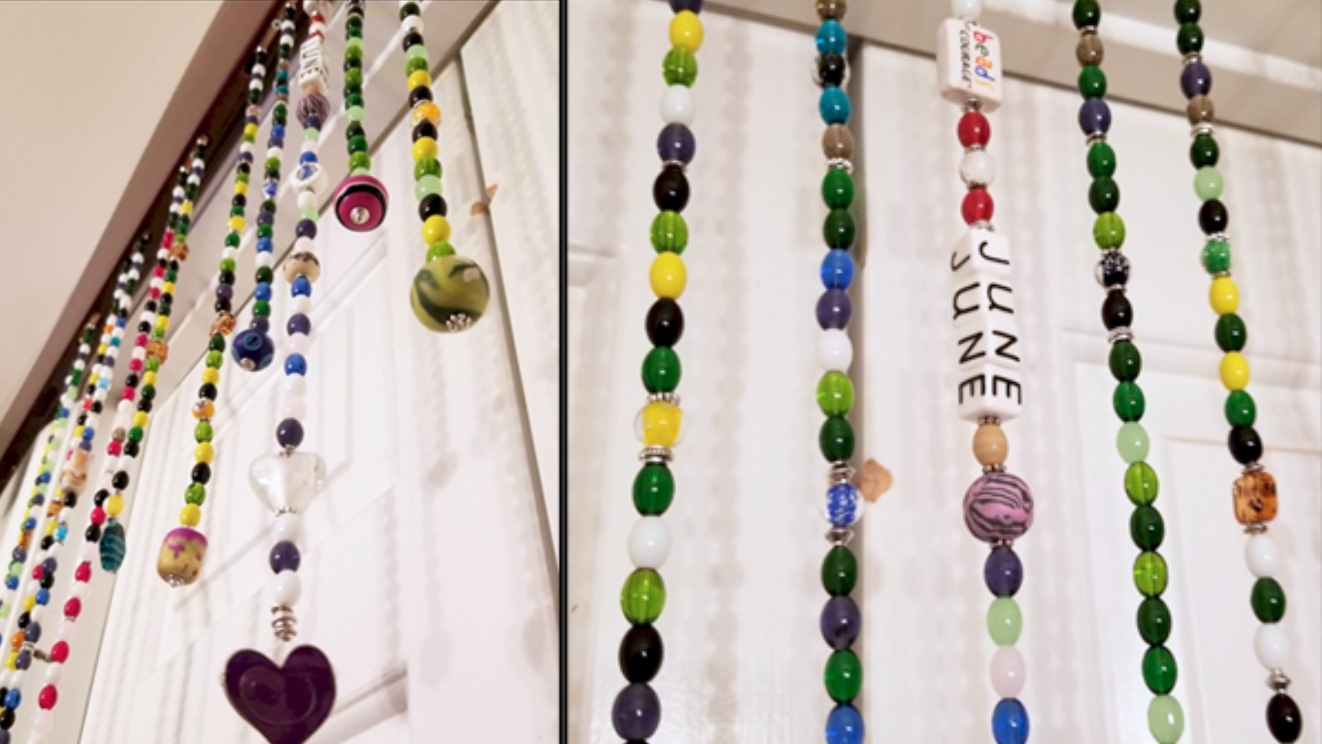 June's Beads of Courage strands hung in her home to honor her after she died.