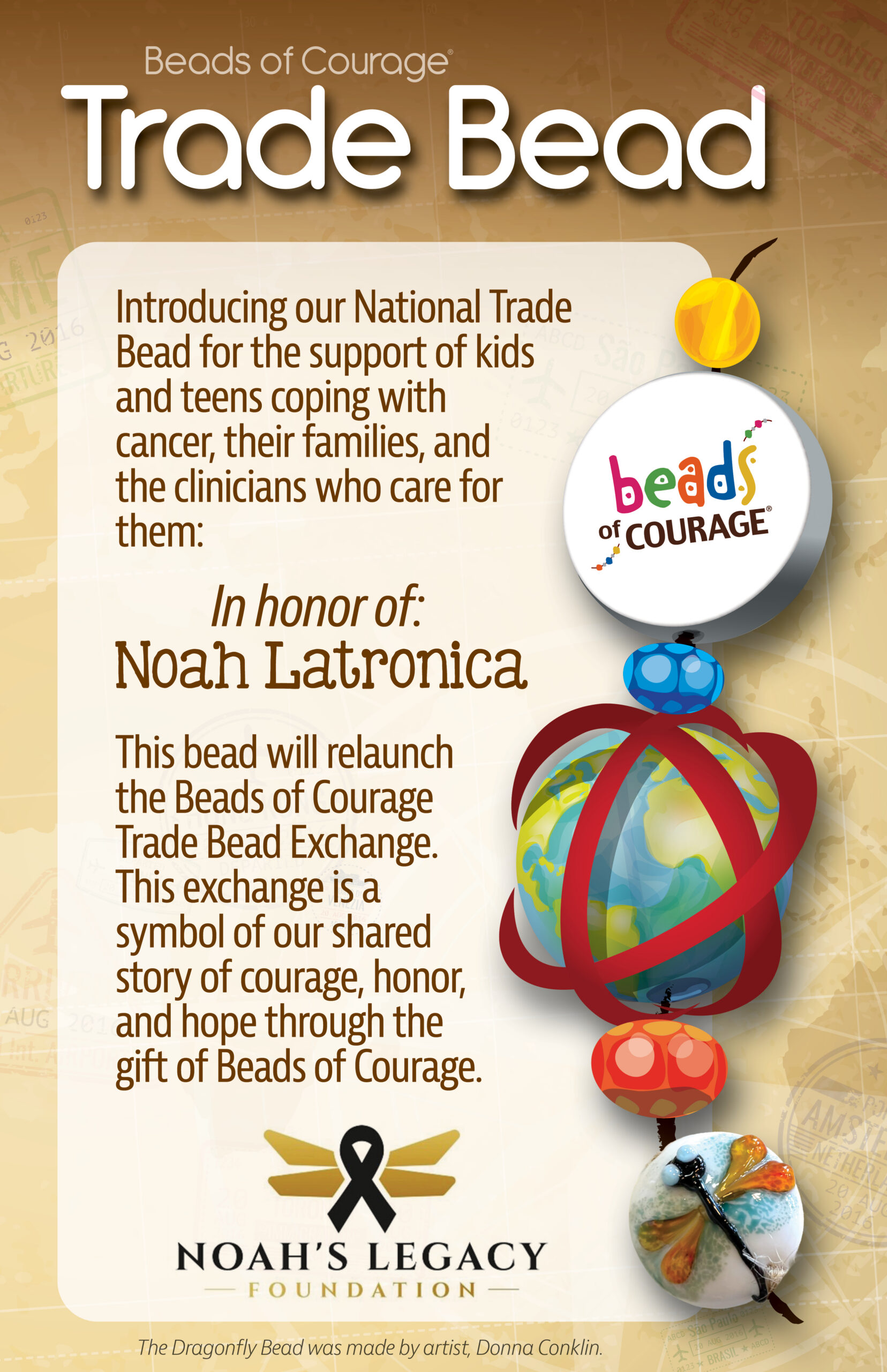 Oncology Trade Bead – In honor of Noah